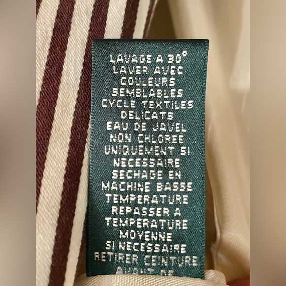 Lauren Ralph Lauren Women's Double Breasted Trench Coat Striped Coat Large - Picture 12 of 15